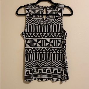 Black & White Pattern Forever 21 Tank Top Sz S EUC